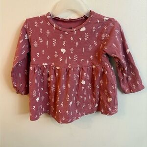 4-30$ Tag Long-Sleeve Floral-Bunny  - Dusty Rose 18 months